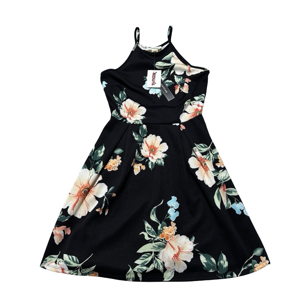 NWT‎ Monteau Los Angeles Women's Floral Dress A Line Pleated Size XS 15 x 33